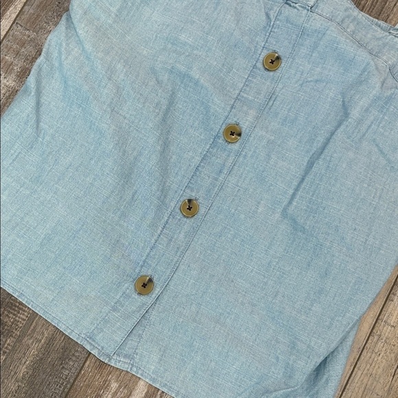 J. Crew Chambray Ruffle Tank Blue  Top Denim size small NEW - Picture 7 of 10